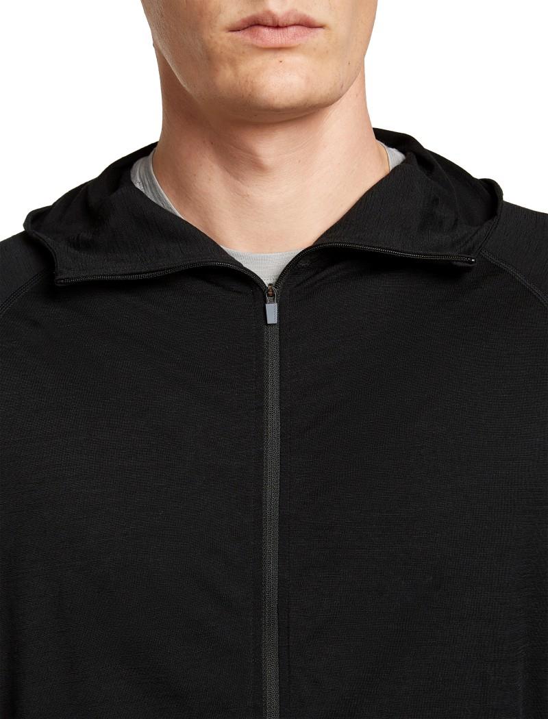 150 MerinoFine Ace LS Zip Hoodie - Mens - black 1