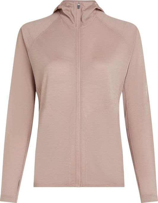 150 MerinoFine Ace LS Zip Hoodie - Womens - pink quartz 1