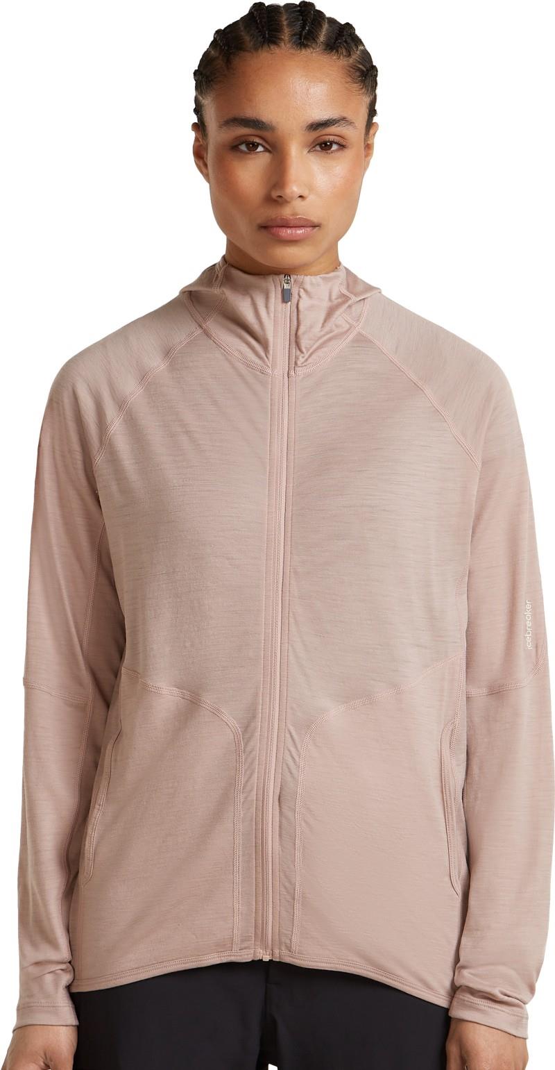150 MerinoFine Ace LS Zip Hoodie - Womens - pink quartz 1