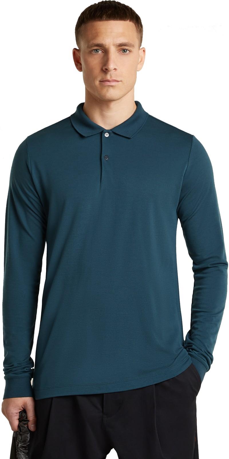 15.5 MerinoFine Pique LS Polo - Mens - abyss 1