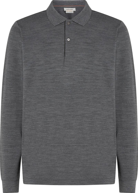 15.5 MerinoFine Pique LS Polo - Mens - gritstone heather 1