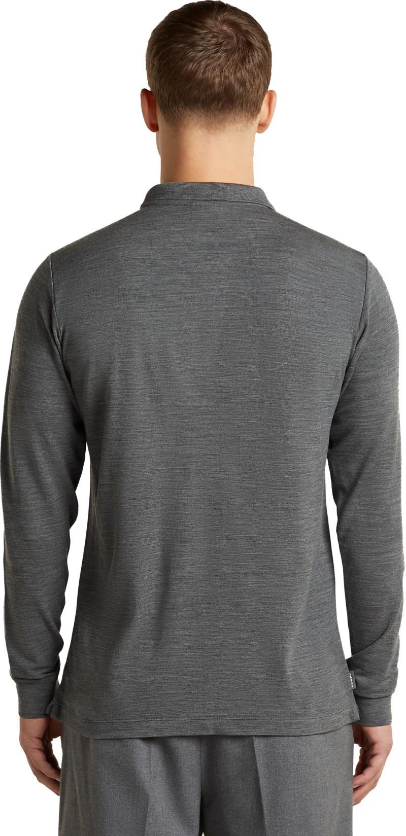 15.5 MerinoFine Pique LS Polo - Mens - gritstone heather 1