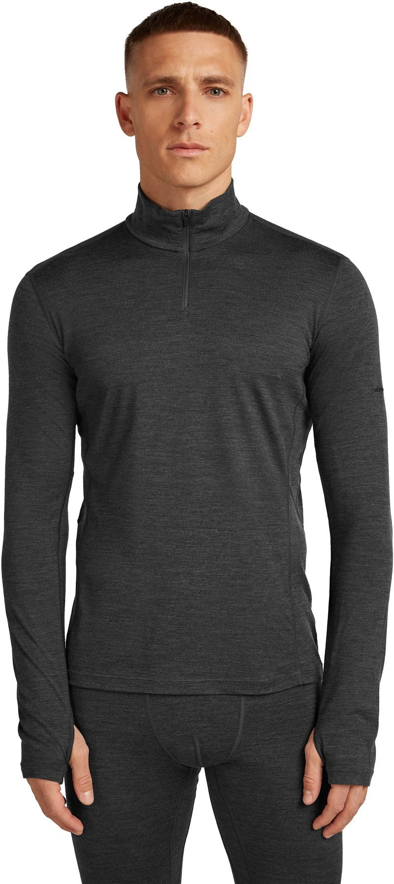 200 MerinoFine Ace LS Half Zip - Mens - jet heather 1