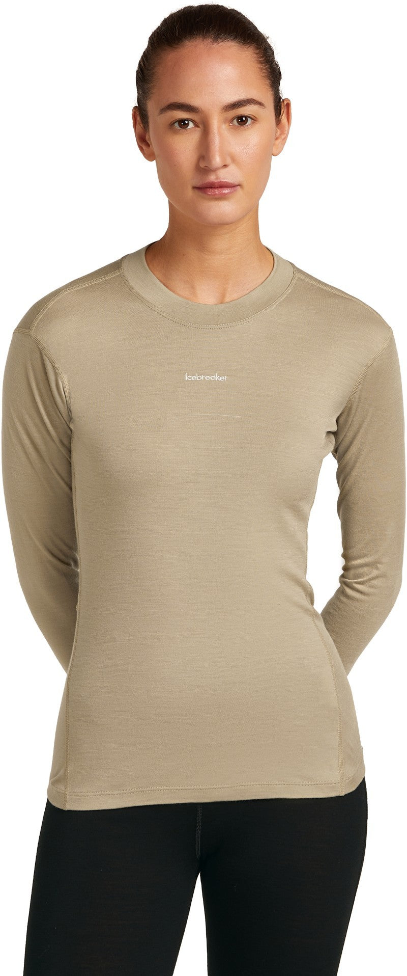 200 MerinoFine Ace LS Mock Neck - Womens - flagstone 1