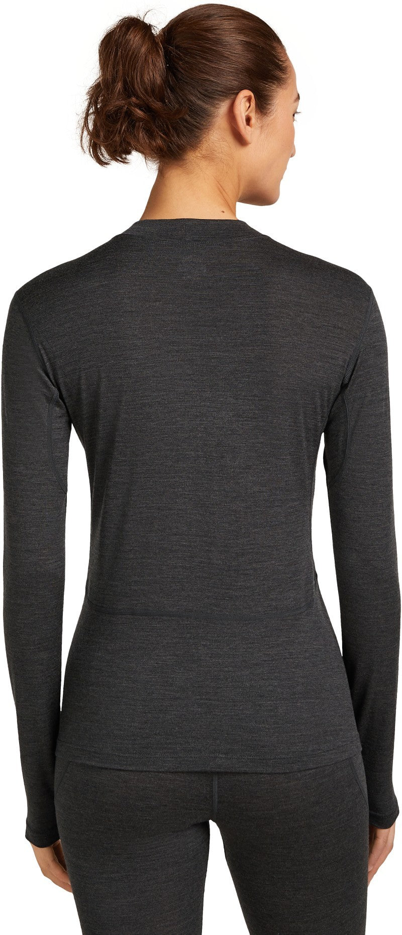 200 MerinoFine Ace LS Mock Neck - Womens - jet heather 1