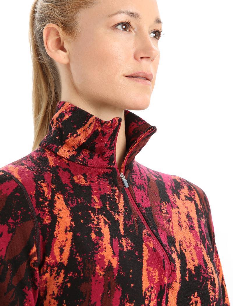 250 Vertex LS Half Zip - Sedimentary - Womens - cherry / flash / black - jacquard 1
