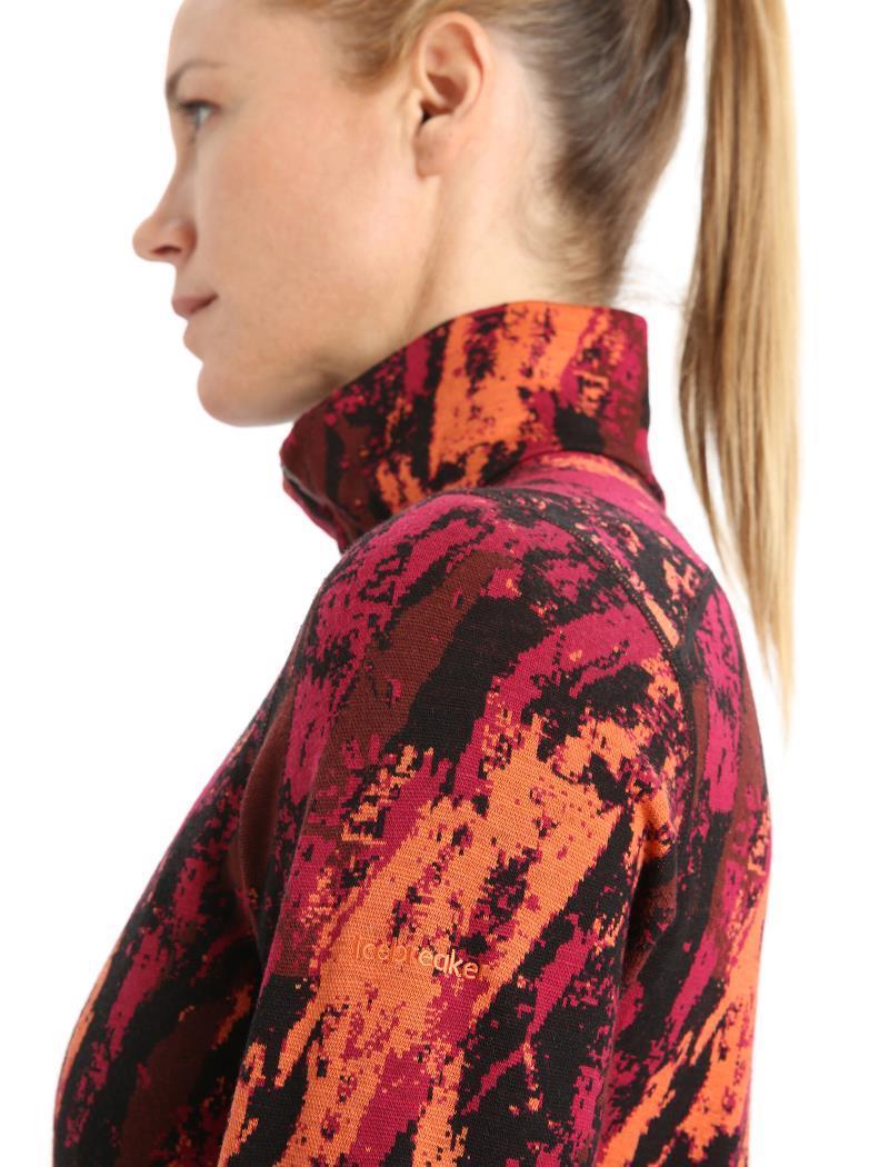 250 Vertex LS Half Zip - Sedimentary - Womens - cherry / flash / black - jacquard 1