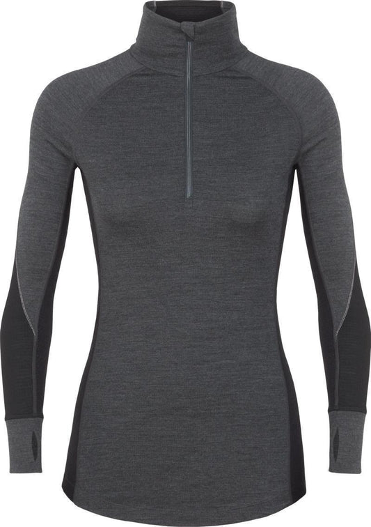 260 Zone LS Half Zip - Womens - Jet Heather / Black / Snow 1