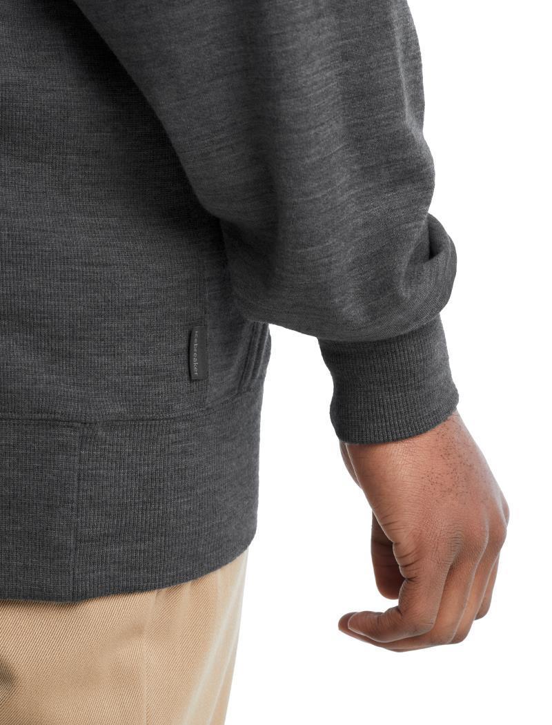 Dalston Terry LS Zip Hoodie - Mens - gritstone heather 1
