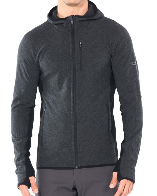 Descender LS Zip Hoodie - Mens - Jet Heather / Black 1