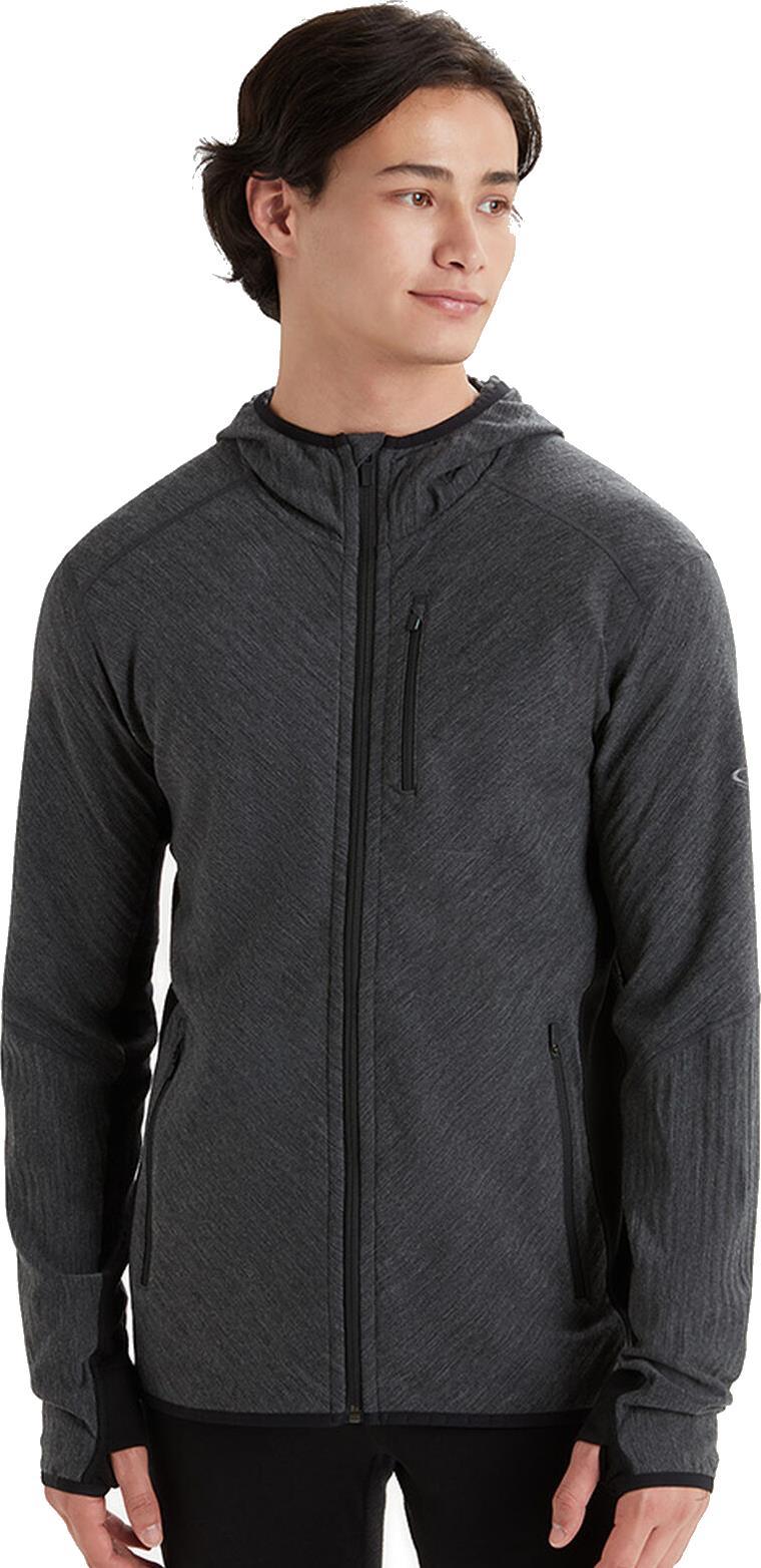 Descender LS Zip Hoodie - Mens - jet heather / black 1