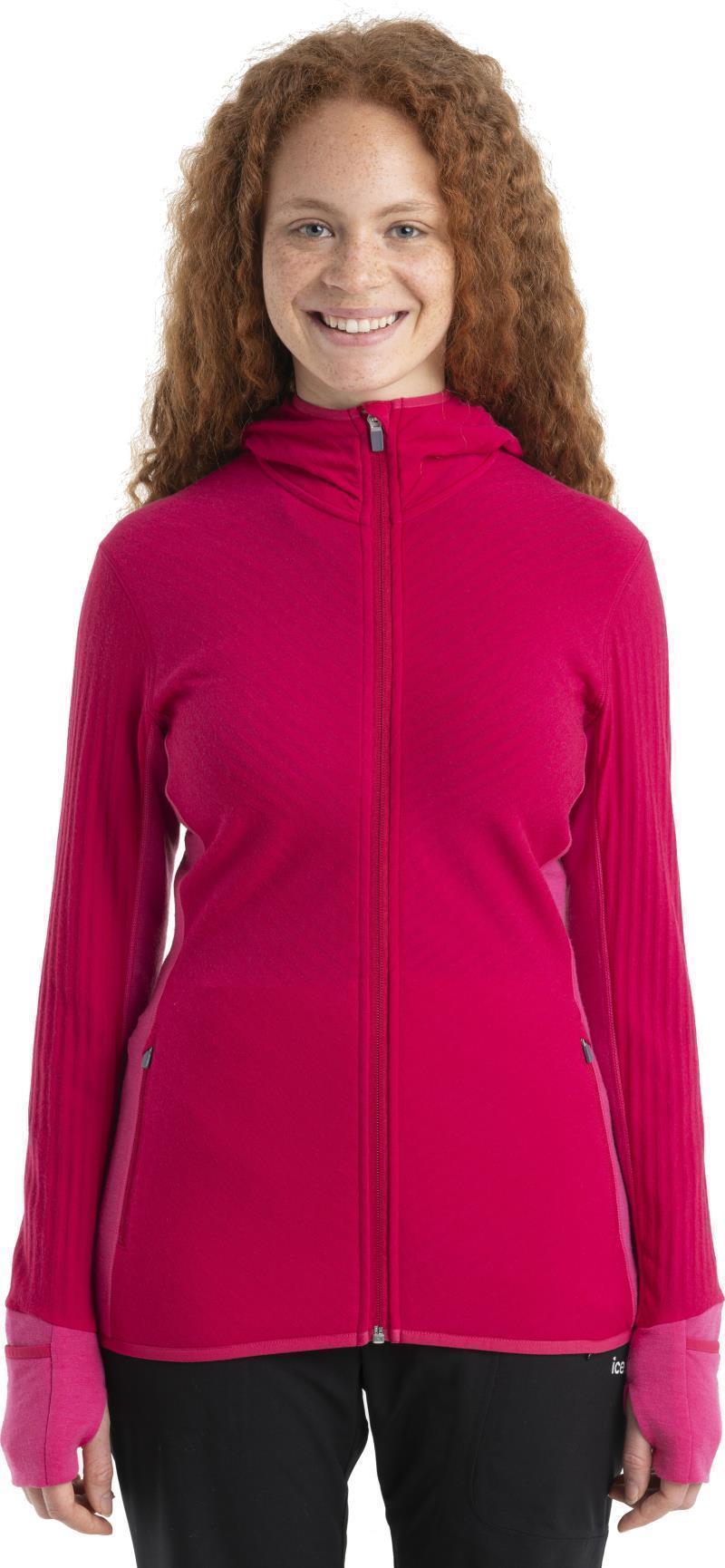Descender LS Zip Hoodie - Womens - Electron Pink / Tempo 3