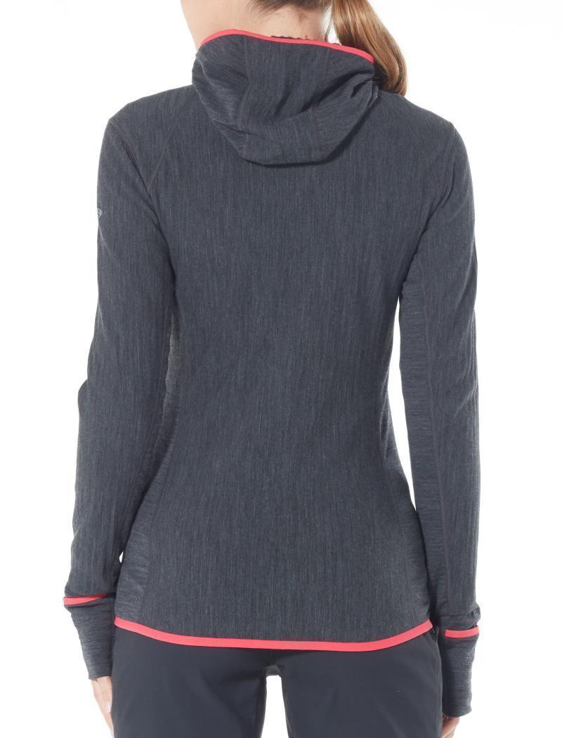 Descender LS Zip Hoodie - Womens - Jet Heather / Prism 3