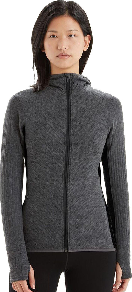Descender LS Zip Hoodie - Womens - jet heather / black 1