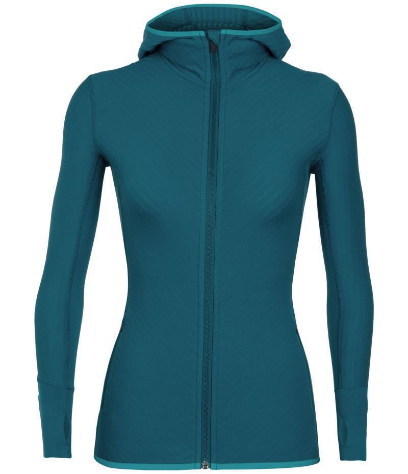 Descender LS Zip Hoodie - Womens - kingfisher / arctic teal 1