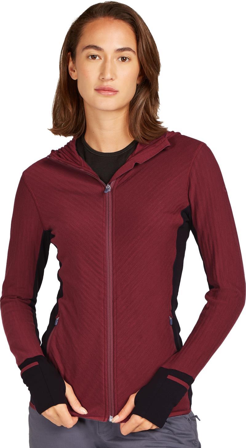 Descender LS Zip Hoodie - Womens - port / black / cb 1