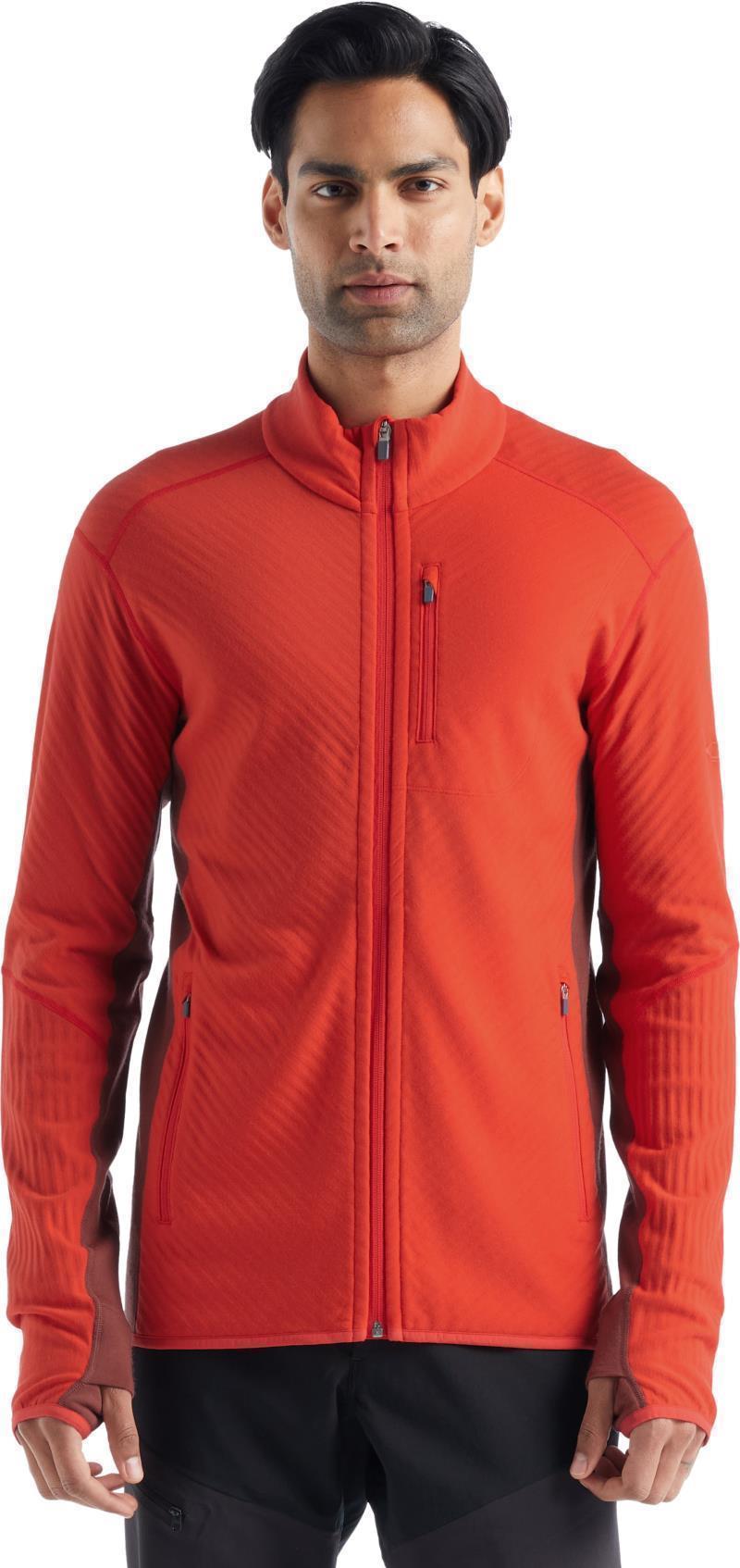 Descender LS Zip - Mens - Lava / Grape 2