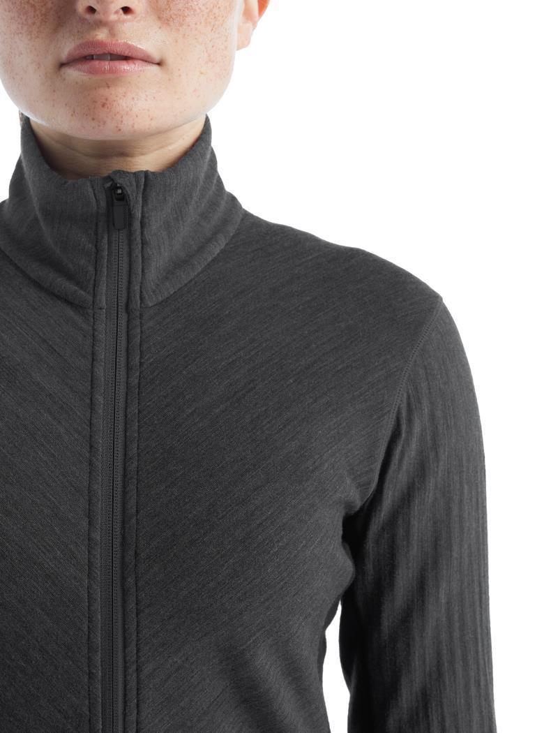 Descender LS Zip - Womens - Jet Heather / Black 4