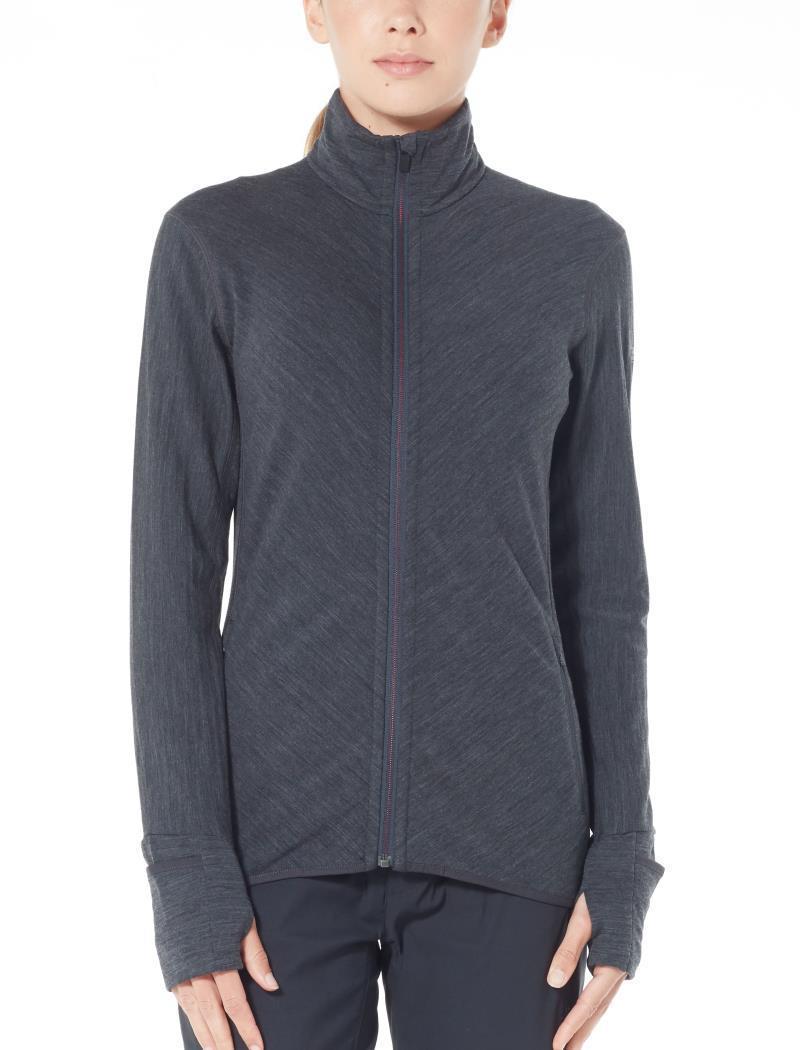 Descender LS Zip - Womens - Jet Heather / Prism 2