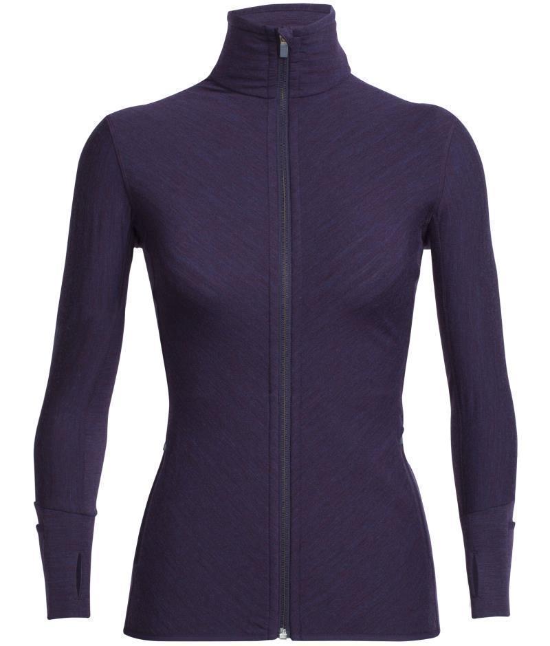 Descender LS Zip - Womens - burgundy heather / sulfur 1