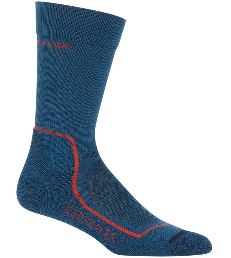 Hike+ Crew Merino Socks - Light - Mens - Prussian Blue / Midnight Navy / Chili Red 1
