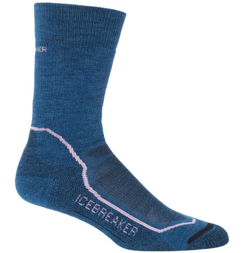 Hike+ Crew Merino Socks - Medium - Womens - Equinox Heather / Azalea / Admiral 1