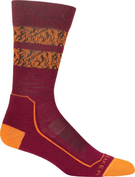 Hike+ Crew Socks - Light - Natural Summit - Womens - Cherry / Flash / Black 1