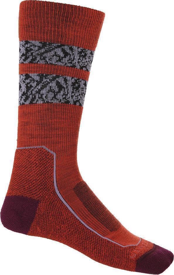 Hike+ Crew Socks - Light - Natural Summit - Womens - Vibrant Earth / Go Berry 1