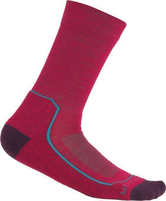 Hike+ Crew Socks - Light - Womens - Electron Pink / Nightshade / Flux Green 1