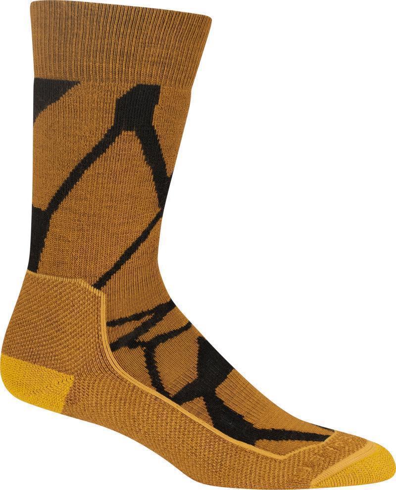 Hike+ Crew Socks - Medium - Fractured Landscapes - Womens - Clove / Black / Silent Gold 1