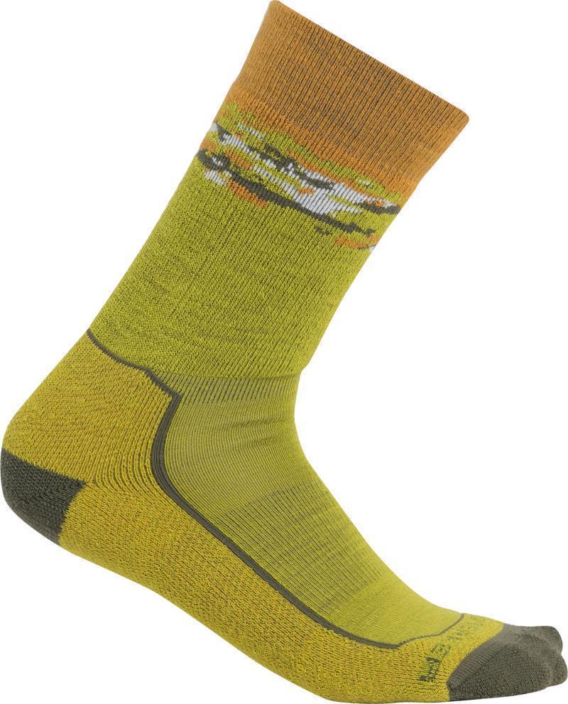 Hike+ Crew Socks - Medium - Sedimentary - Mens - Bio Lime / Loden / Solar 1