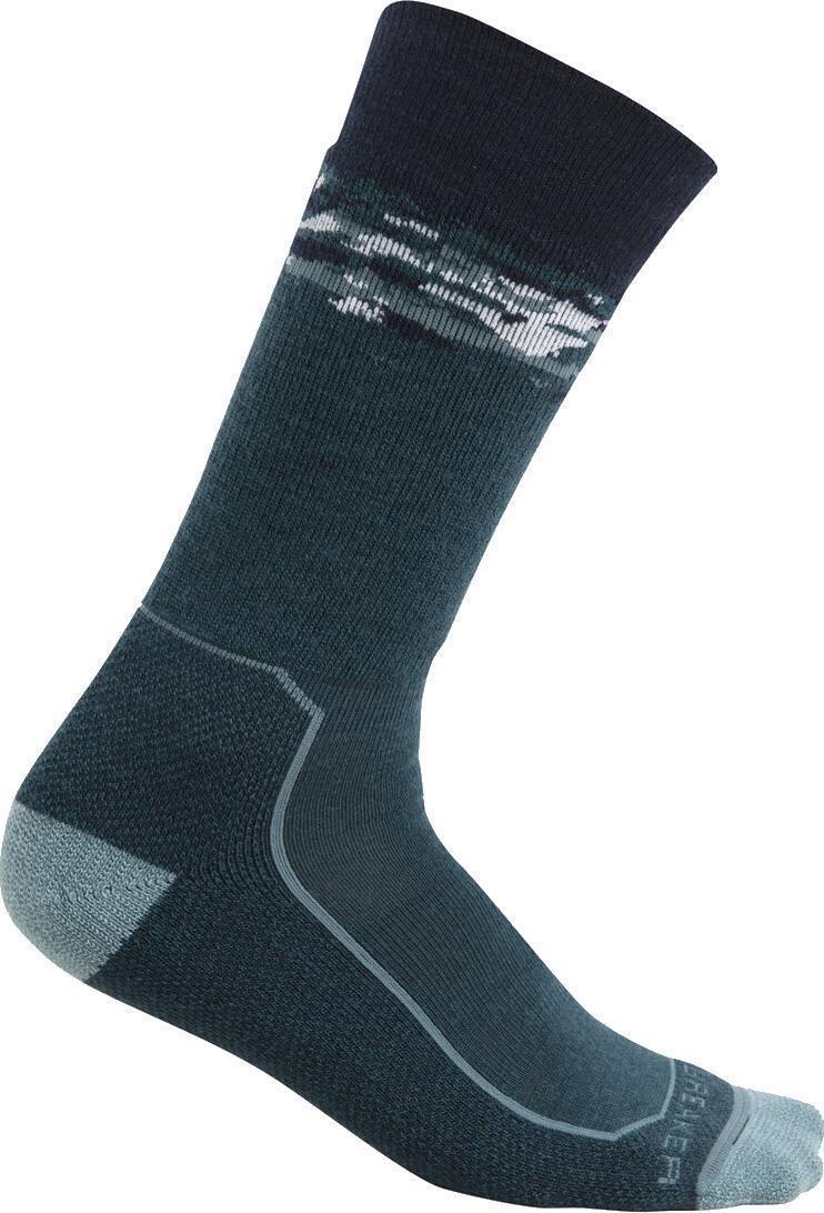 Hike+ Crew Socks - Medium - Sedimentary - Mens - Fathom Green / Cloud Ray / Midnight Navy 1