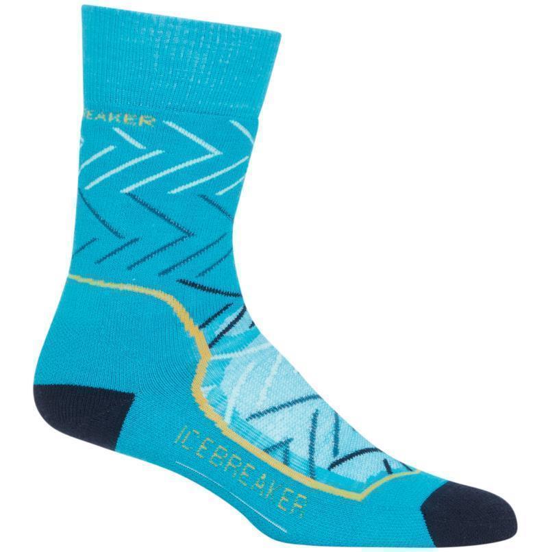 Hike+ Crew Socks - Medium - Sunrise - Womens - Arctic Teal / Midnight Navy / Ginger 1