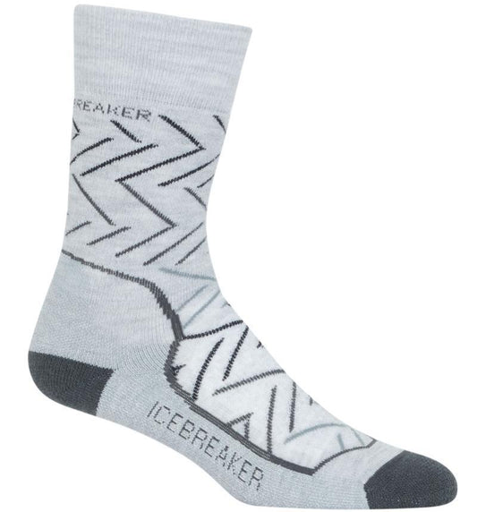 Hike+ Crew Socks - Medium - Sunrise - Womens - Blizzard Heather / Monsoon / Black 1