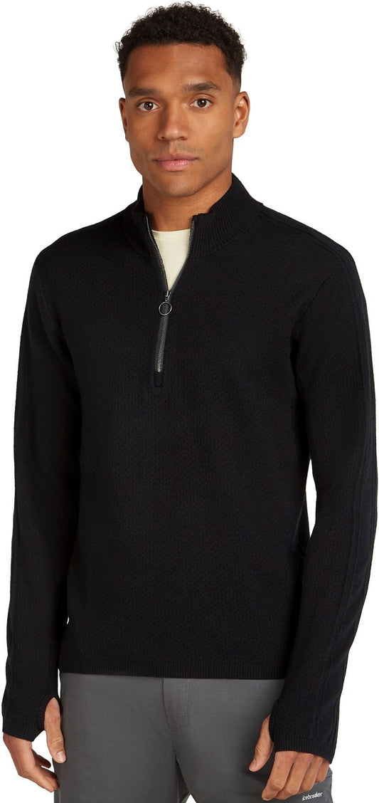 Icebreaker Anniversary Original LS Half Zip - Mens - black 1