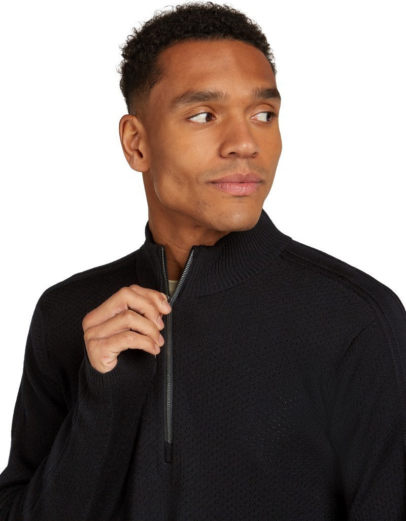 Icebreaker Anniversary Original LS Half Zip - Mens - black 1