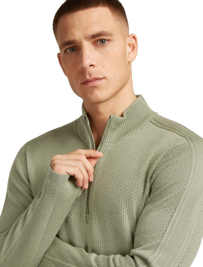 Icebreaker Anniversary Original LS Half Zip - Mens - lichen 1
