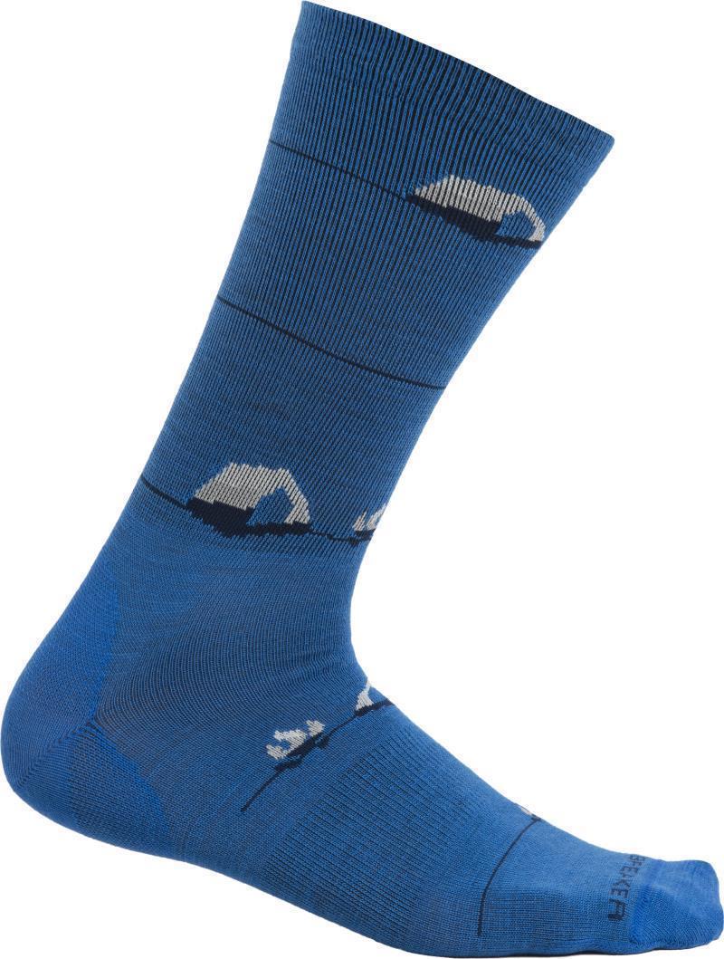 LifeStyle Crew Socks - Ultralight - Backcountry Camp - Mens - Lazurite / Snow / Ether 1