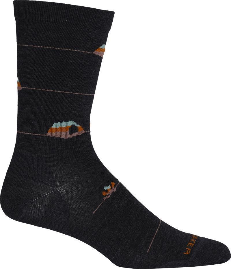 LifeStyle Crew Socks - Ultralight - Backcountry Camp - Mens - jet heather / mink / spice 1