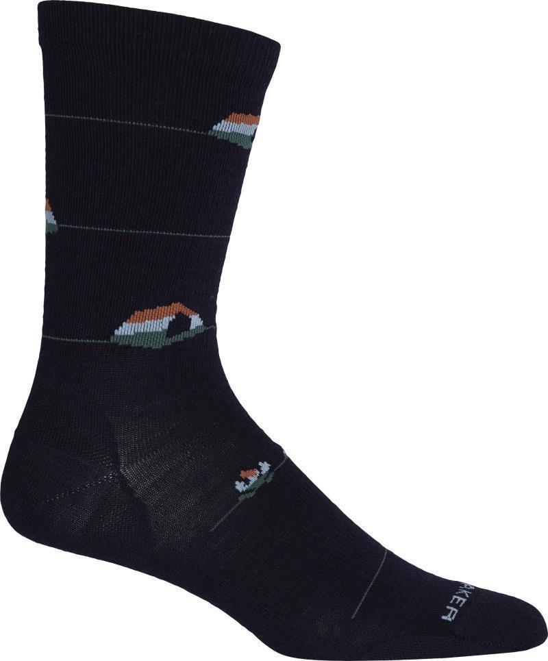 LifeStyle Crew Socks - Ultralight - Backcountry Camp - Mens - midnight navy / sage 1