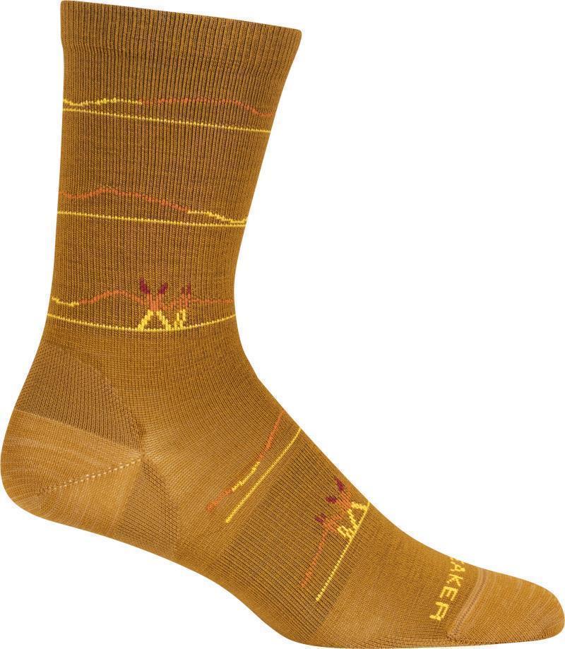 LifeStyle Crew Socks - Ultralight - Backcountry Ski - Womens - Clove / Silent Gold / Flash 1