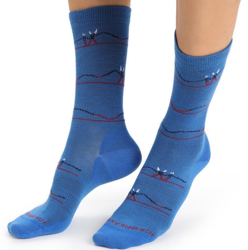 LifeStyle Crew Socks - Ultralight - Backcountry Ski - Womens - lazurite / cherry / royal navy 1