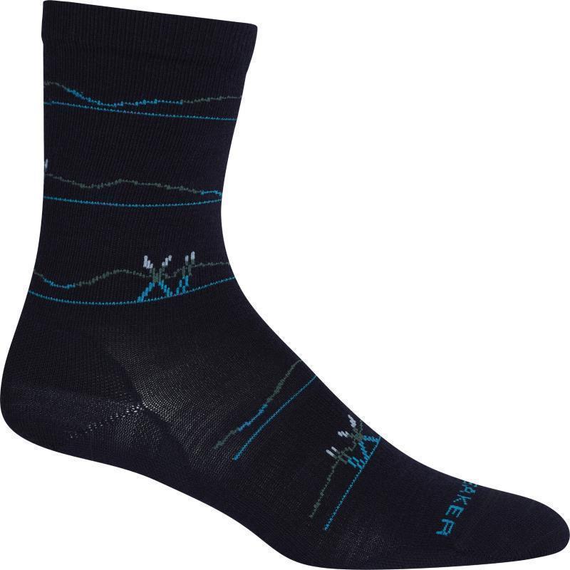LifeStyle Crew Socks - Ultralight - Backcountry Ski - Womens - midnight navy / sage / island 1