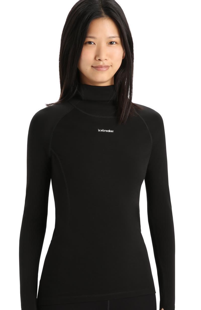 MerinoFine LS Roll Neck - Womens - Black 2