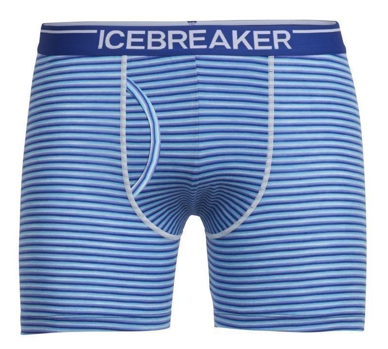 Merino 150 Anatomica Boxers with Fly - Mens - cobalt / capri - stripe 1