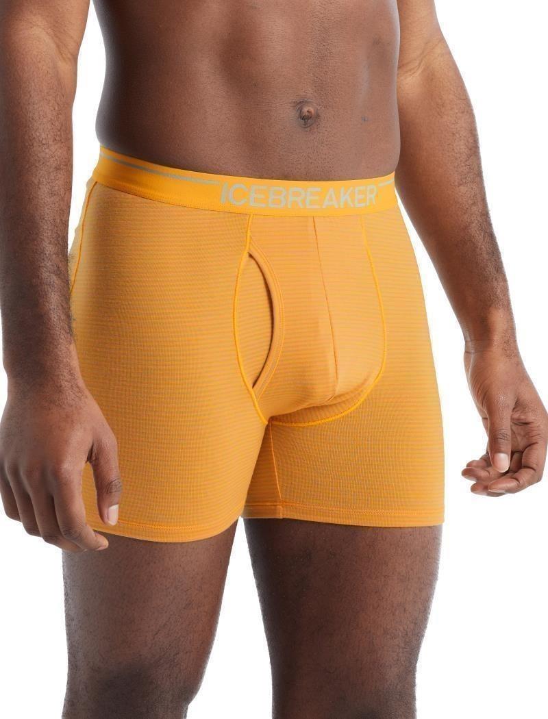 Merino 150 Anatomica Boxers with Fly - Mens - electric / praline - stripe 1