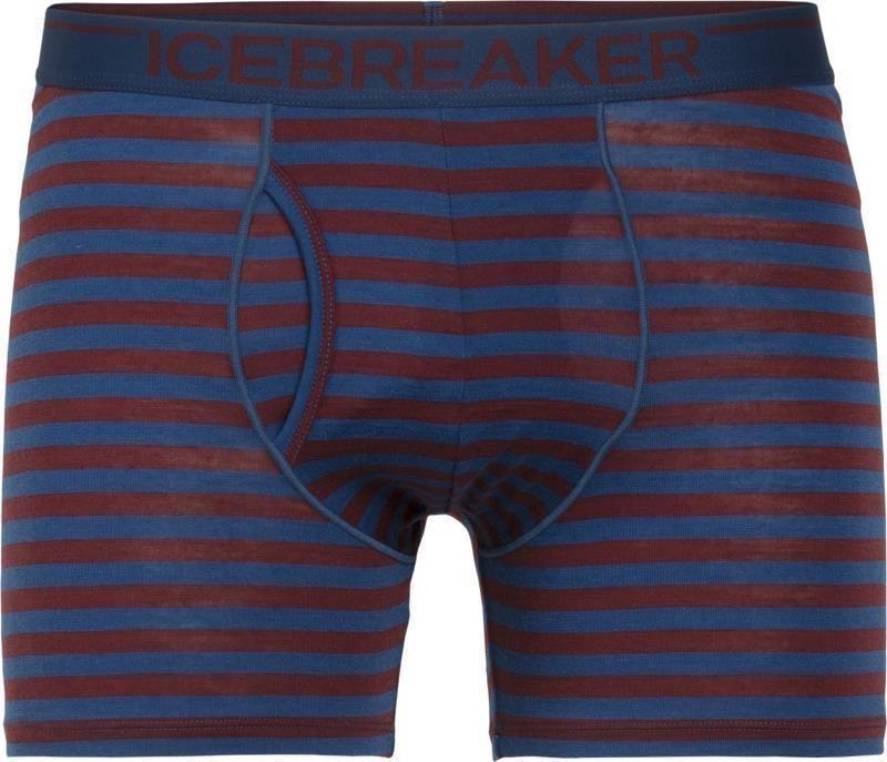 Merino 150 Anatomica Boxers with Fly - Mens - estate blue / redwood - stripe 1