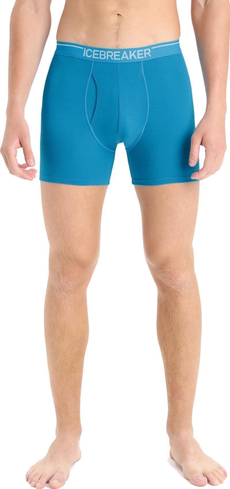 Merino 150 Anatomica Boxers with Fly - Mens - geo blue 1