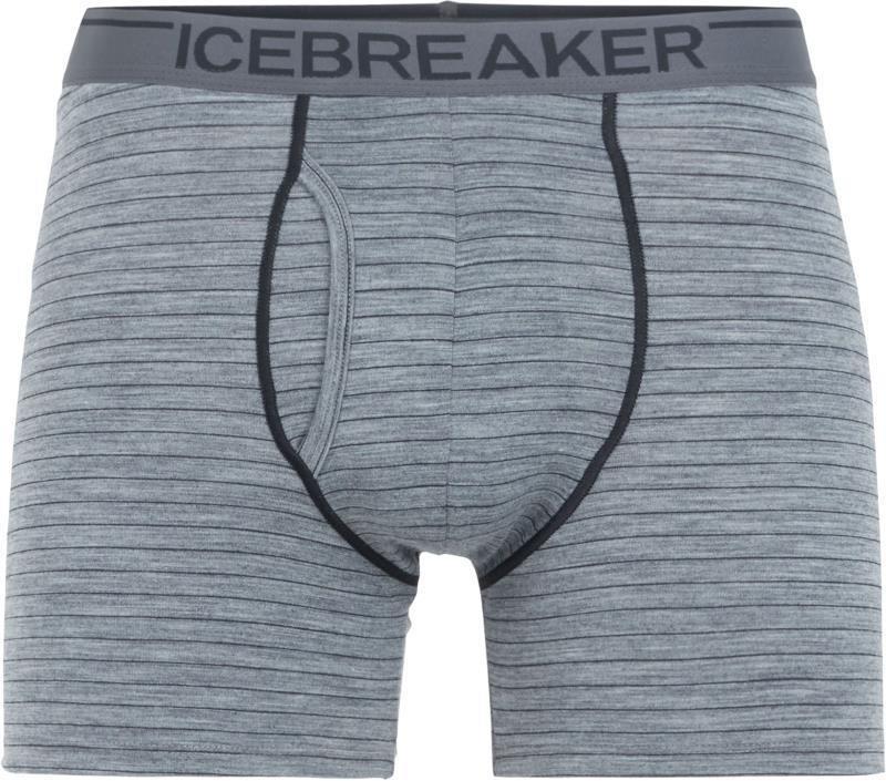 Merino 150 Anatomica Boxers with Fly - Mens - gritstone heather - stripe 1