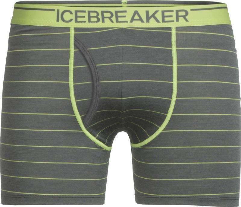 Merino 150 Anatomica Boxers with Fly - Mens - metal / citron - stripe 1